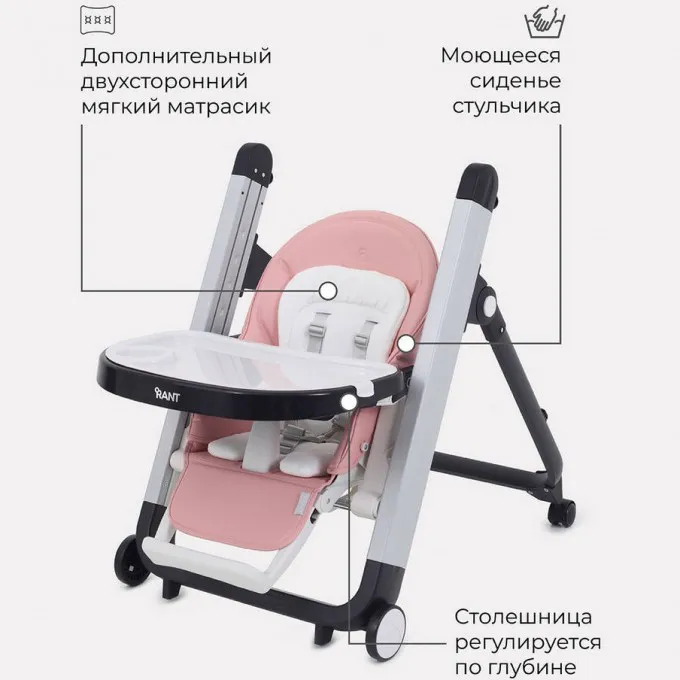 Стульчик для кормления RANT ONYX Cloud Pink 4670078612557-3