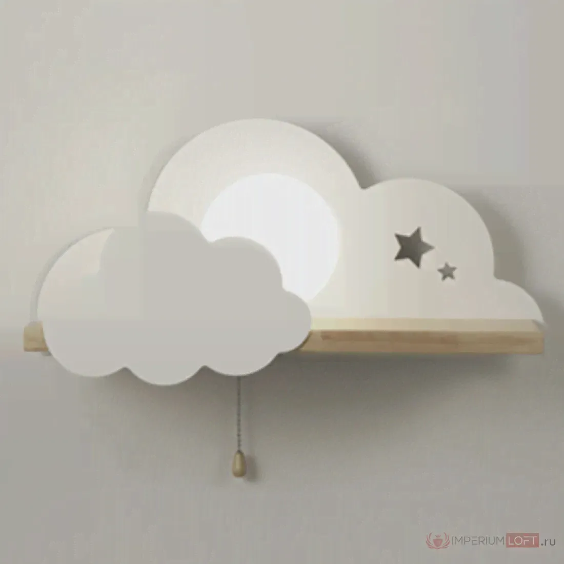 Бра с полкой Белое Облако Wall Lamp White Cloud от ImperiumLoft-0