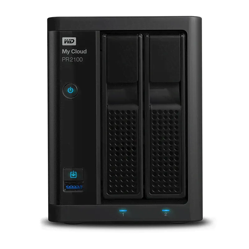 Сетевое хранилище NAS Western Digital My Cloud Pro PR2100 2x3.5" Tower чёрный, WDBVND0000NBK-EEUE