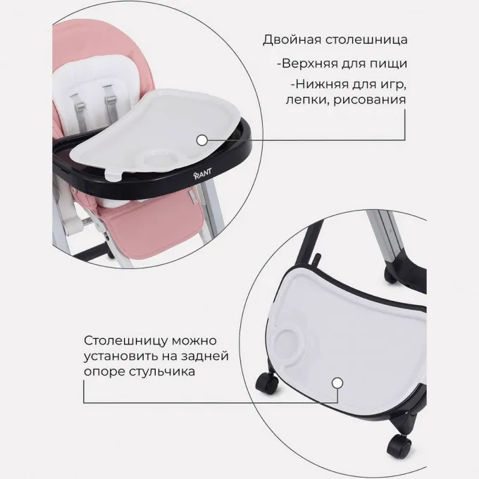 Стульчик для кормления RANT ONYX Cloud Pink 4670078612557-2