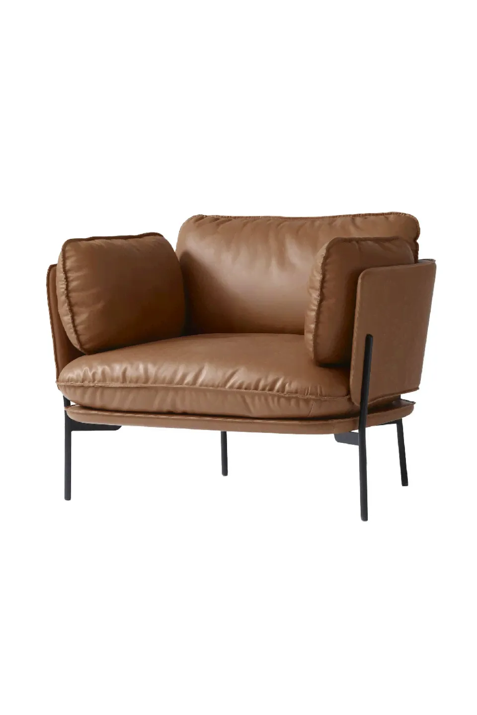 Кресло Cloud LN1 Black Base Silk Cognac Leather | &TRADITION-1